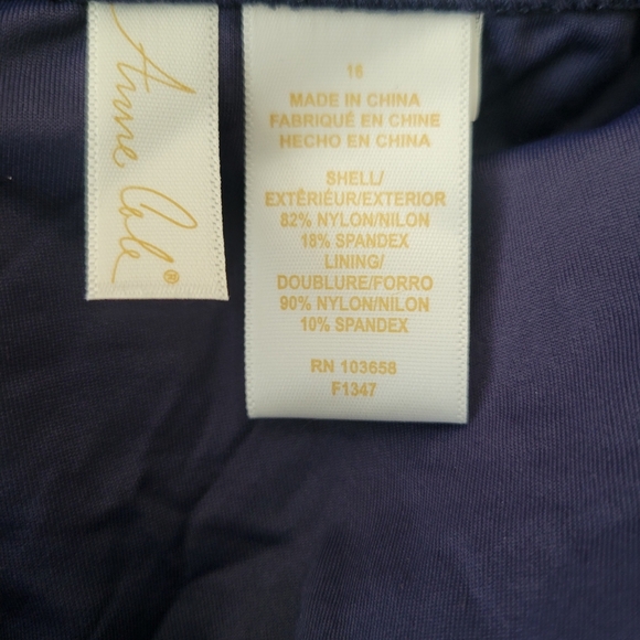 ANNE Cole Twist Front Shirred Bandeau One-Piece Swimsuit 16 Removable Straps NWT - Picture 6 of 6